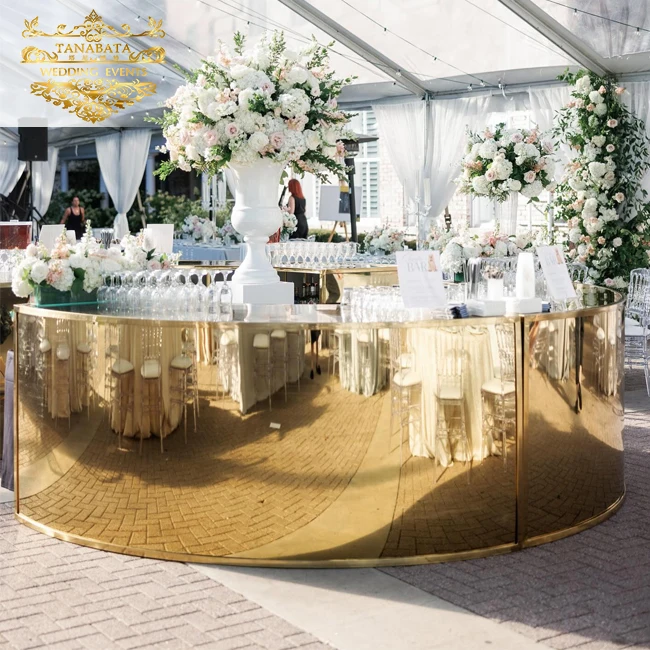 Wedding Party Events Stainless Steel Cocktail Outdoor Wine Bar Counter