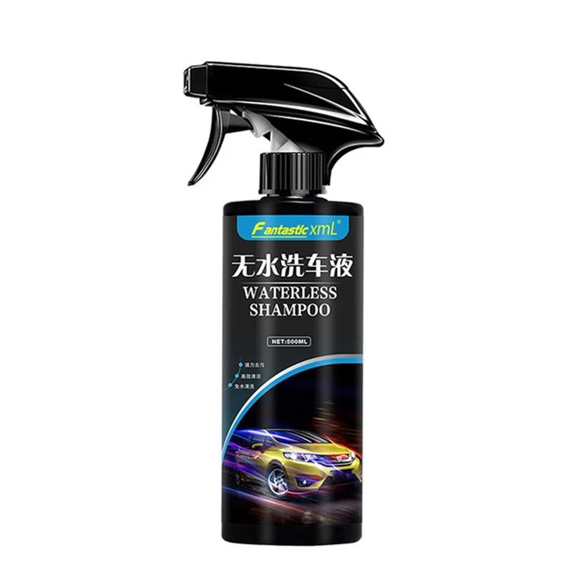 Best pH Neutral Waterless Car Wash Shampoo Spray & Wipe Off Soap Car Detailing Rinseless Cleaner 500ML
