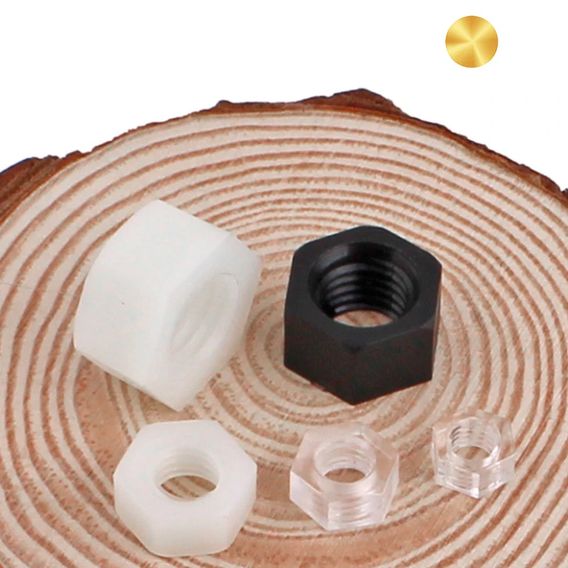 M2 M3 M4 M5 M6 M8 Black white nylon Hex Nuts PA 66 Standard Fastener DIN 934 for Bolt Screws