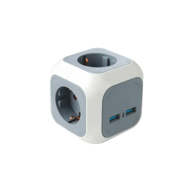 German Type Power Cube Socket 3 ways Multisocket USB-C cube socket