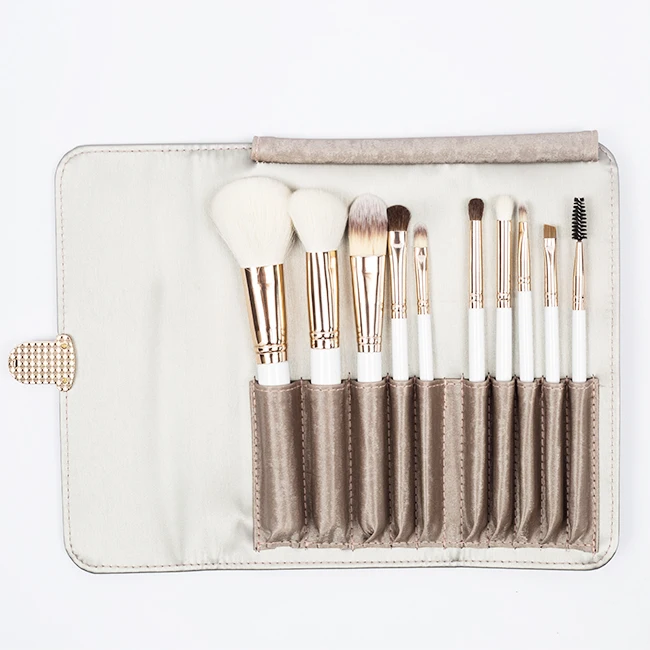 HXT-007 top quality professional rose gold private label makeup brush set cosmetics beauty tools brushes kit velours brush bag