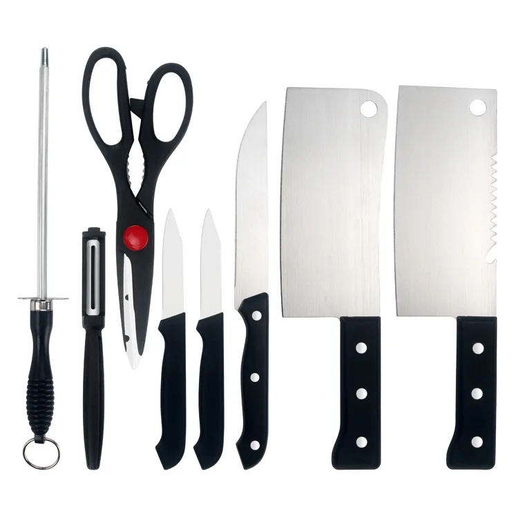Popular Wholesale Kitchen Knife Set 8-piece Cheap Promotional Gifts Stainless Steel Chef Knife Set
