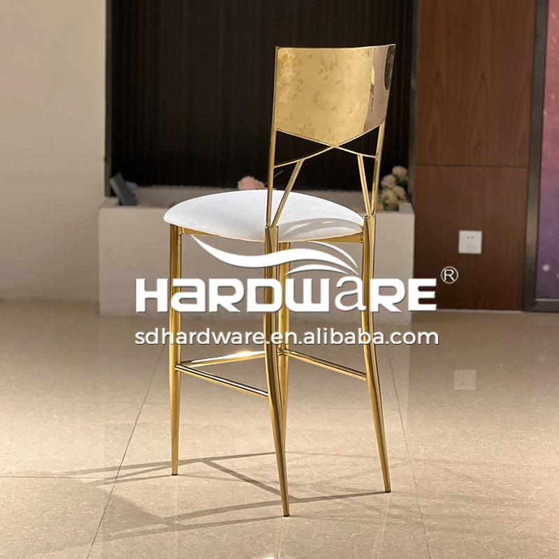 High End Customized Stainless Steel Gold Dining Cheap Cocktail Chair