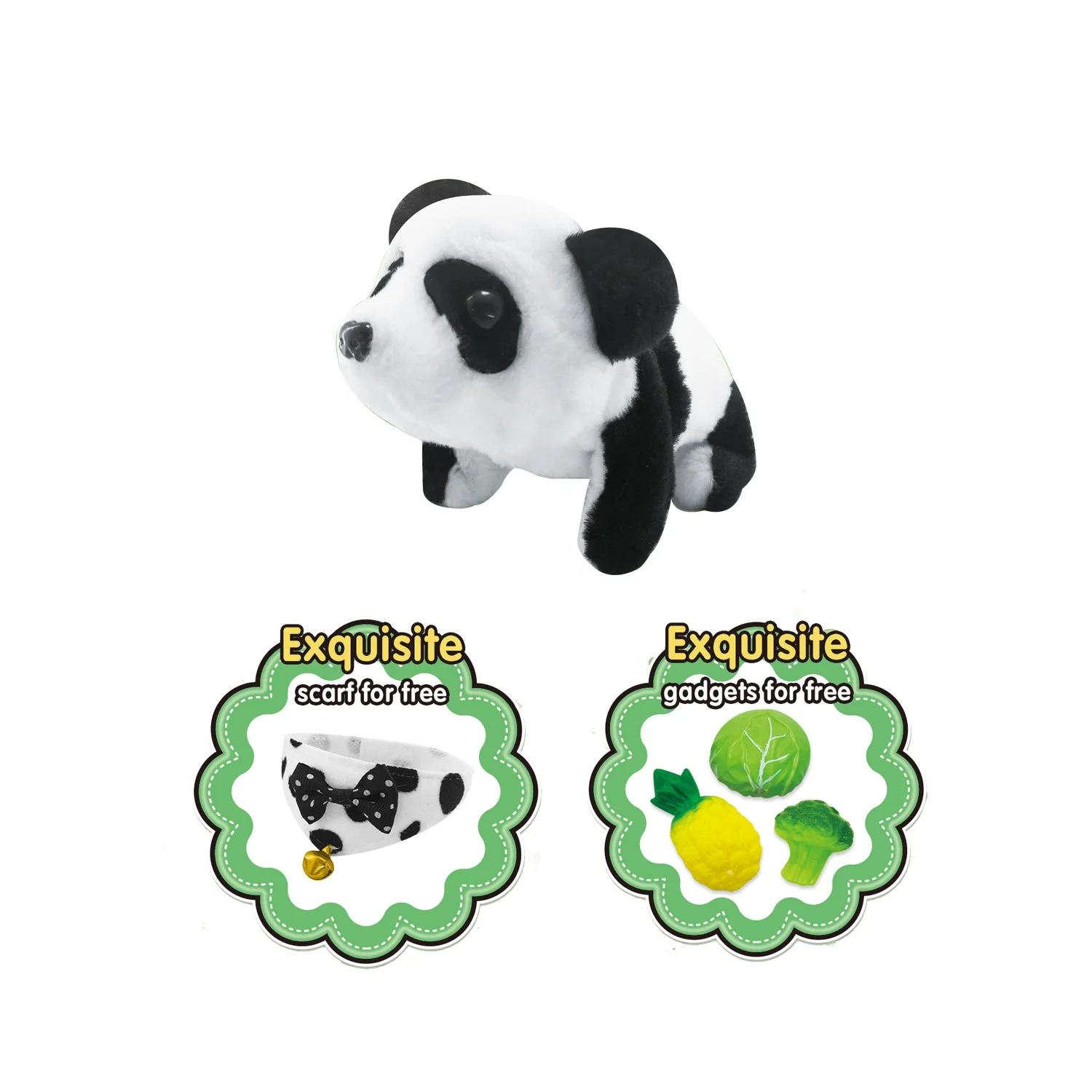Wholesale BO Intelligent Electric Walk Battery Operated Car Panda Animal Anime Accessories Stuffed & Plush Toys