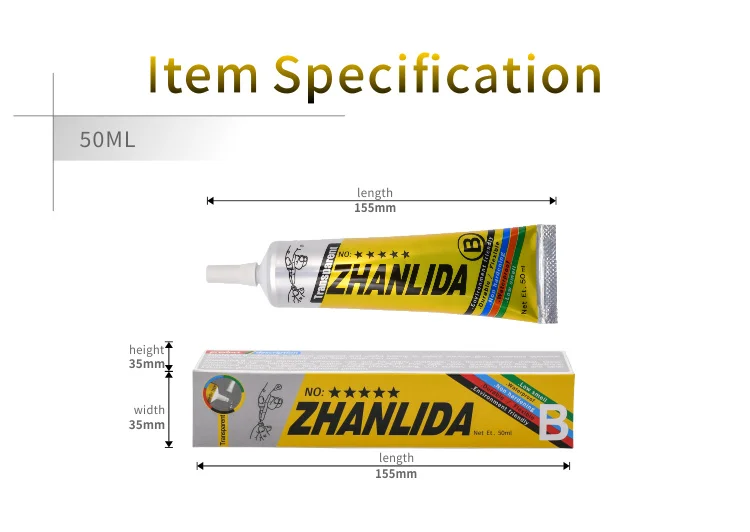 Производитель оптовая продажа ZHANLIDA-B ремонт экрана телефона ЖК-игрушки водонепроницаемый супер клей-50 мл клей