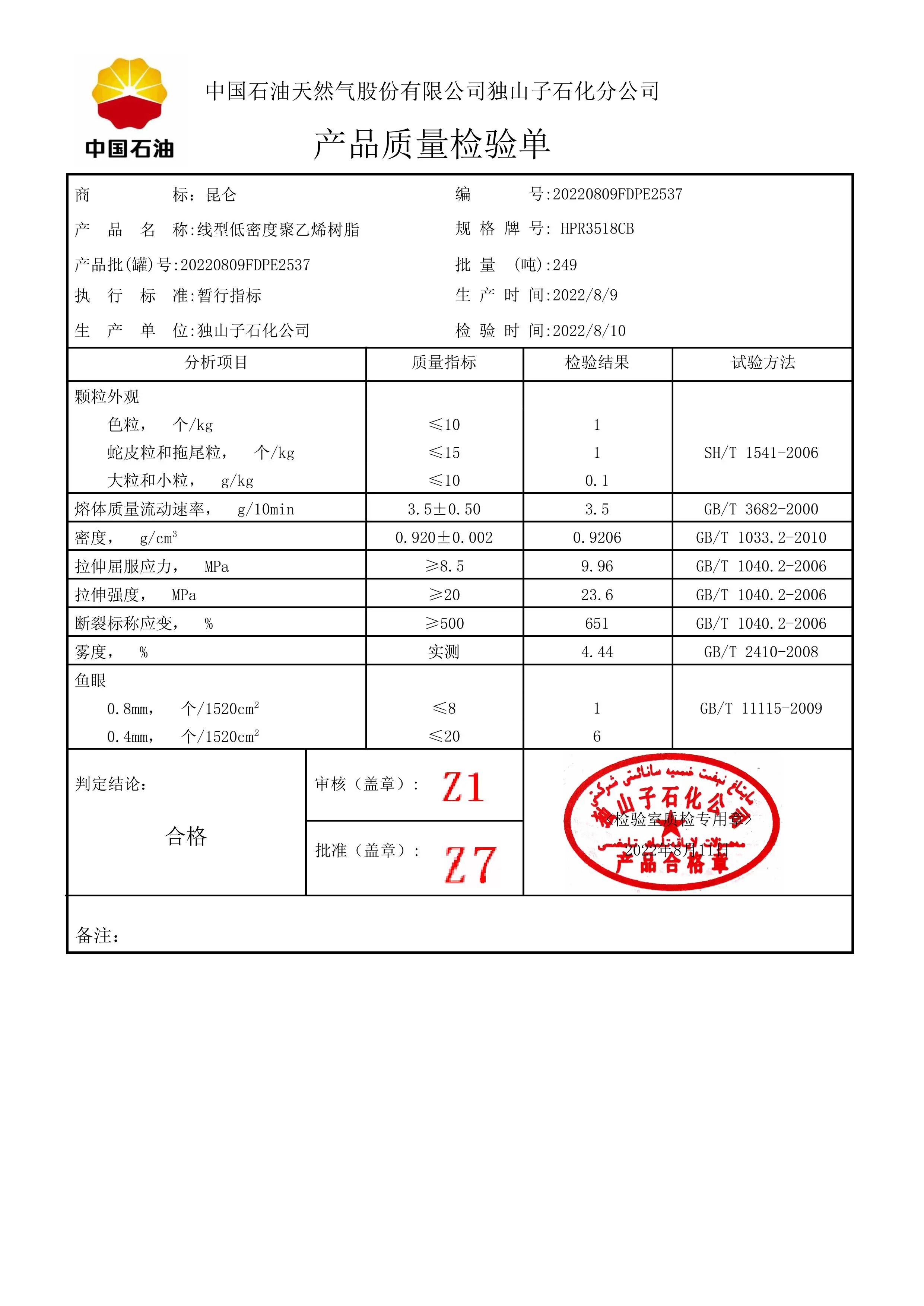 CNPC high quality linear low density polyethylene used as lldpe raw material for packaging film