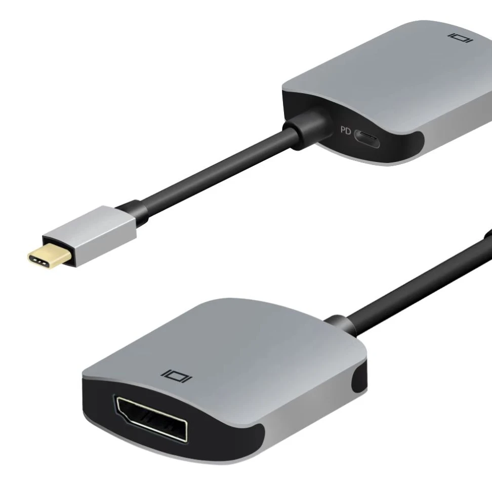 factory wholesales USB C to VGA Adapter 2 in 1 Hub USB3.0 Type C to 4K30Hz 1080P30Hz VGA