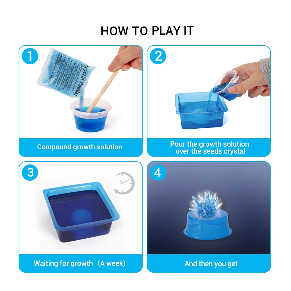 2022 new arrivals kids non-toxic safety glow crystal growing science kit funny STEM boy & girl toys