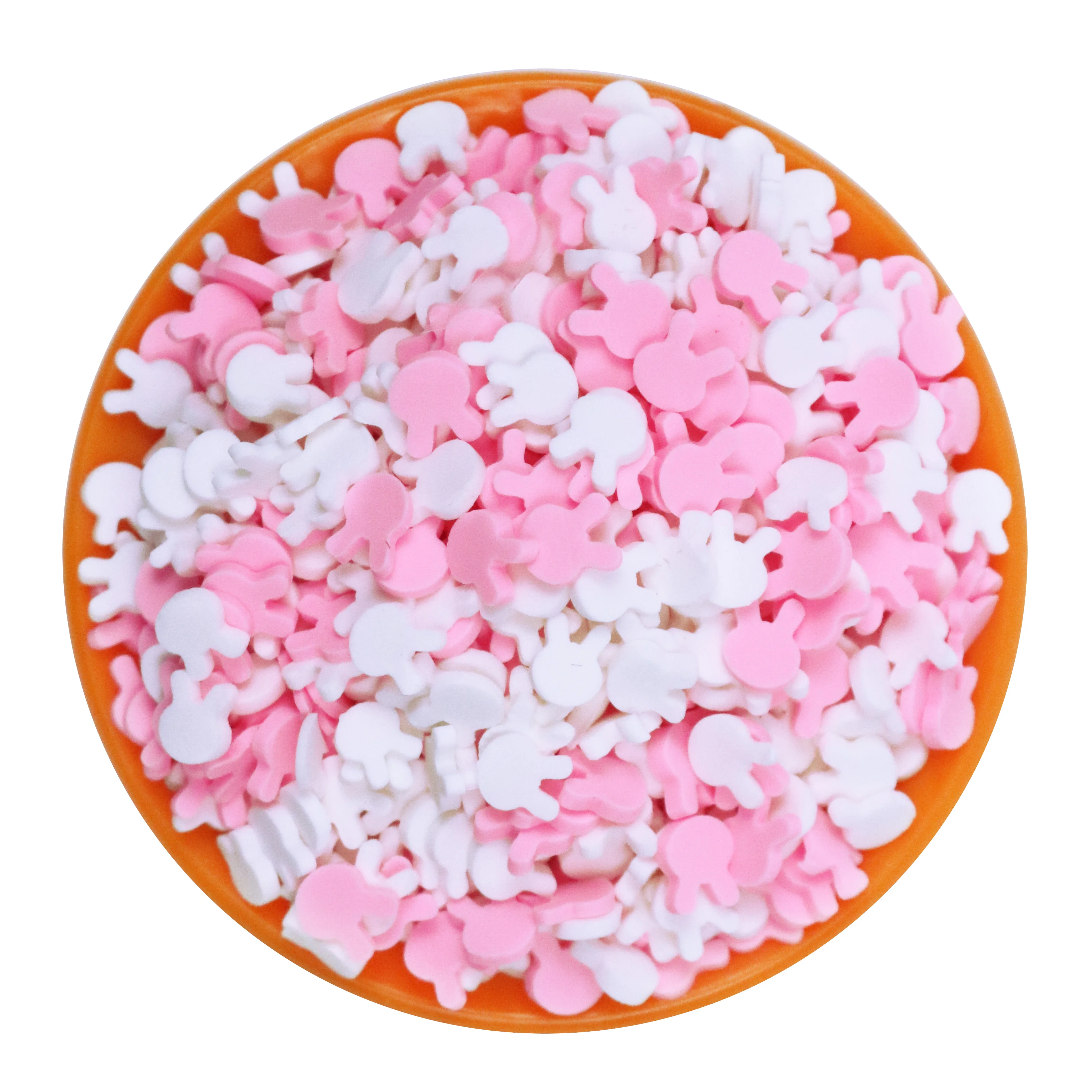 500G 5MM Pink White Bunny Easter Polymer Clay Sprinkles Slices for Slime Craft Resin Nail Tumblers Fillers
