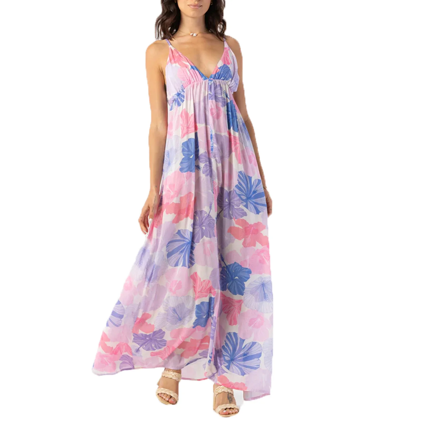 2023 New Summer Wholesale Modern Stylish Woman Sexy Clothing Ladies Floral Print Long Maxi Dress