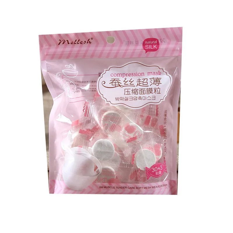 Silk compression Mask Hydrating pack Beauty DIY folding mask thin disposable wholesale mask granules