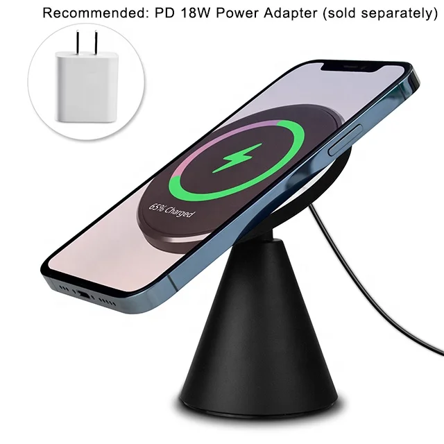 
Itian Q12 2021 OEM Available Amazon Aluminium Magnetic Wireless Charger Sucker Stand for iPhone 12 Series 
