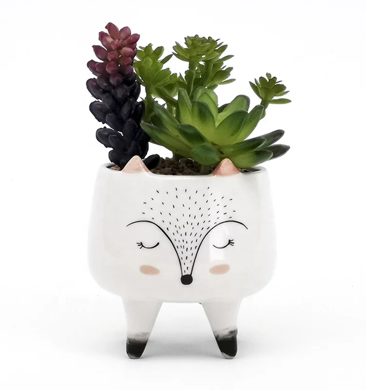 Large Small Mini Porcelain Flower Pot Wholesale Cute Animal Ceramic Flower Pots Succulent Indoor