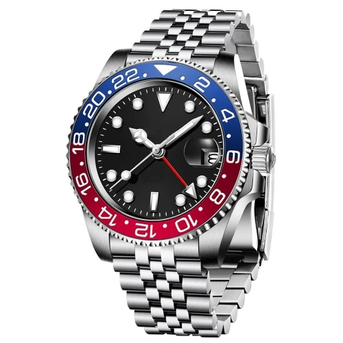 2023 TOP quality luxury customized 126710 3285 automatic movement dual time zone 904L bat man luminous diving GMT watch