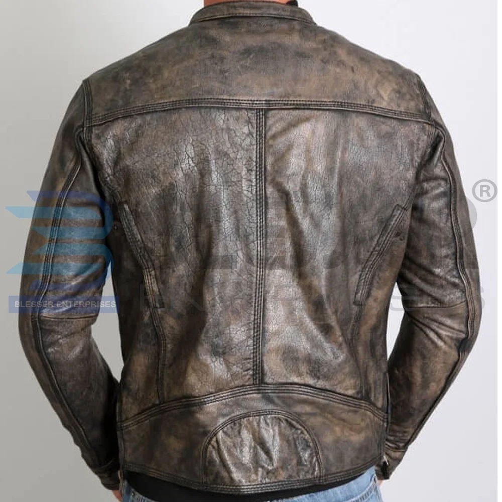 Мужская кожаная куртка коричневый жакет из потертой кожи для езды на мотоцикле и автомобиле спортивная одежда 2020