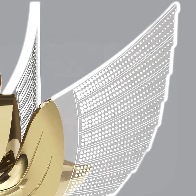 PK Gold Aluminum Swan LED Home Island Decorative Ceiling Pendant Light Chandelier Hotel