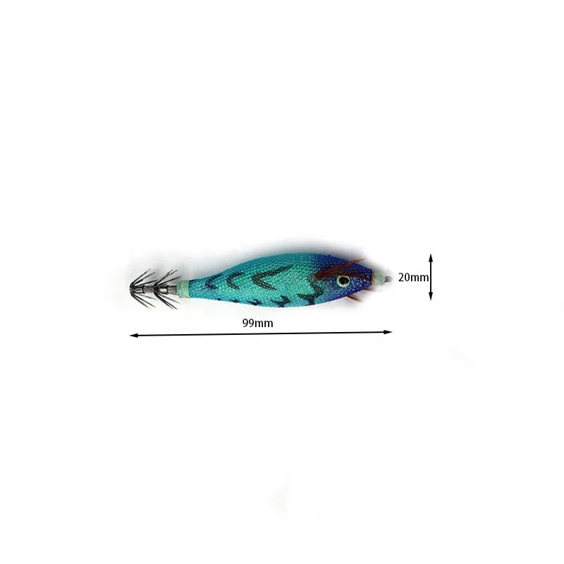 99mm 10g  Luminous  squid jig lure  double layered umbrella hook Cuttlefish lure jig 3D eye octopus jig lure shrimp