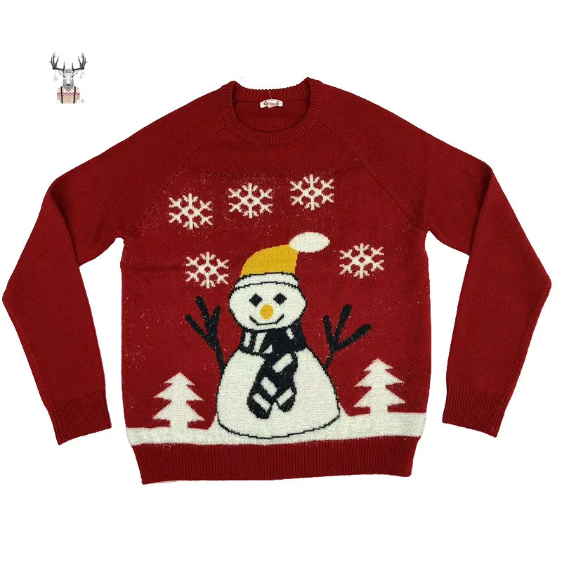 Unisex Crewneck Jacquard Knitwear Pullover Jumper Ugly  Christmas Sweater