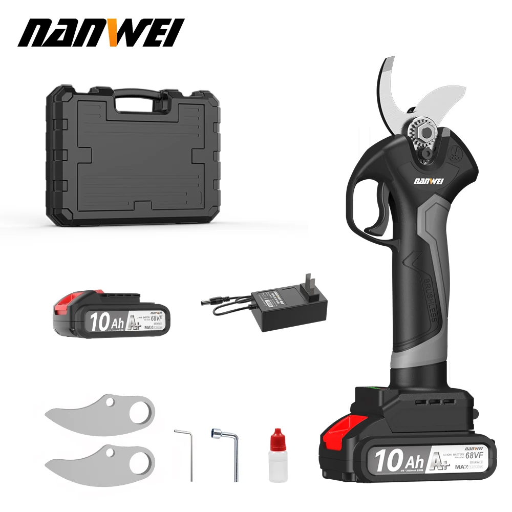 Nanwei Professional Lithium Battery Powered Garden Tree Pruning Shears Electric Lithium Battery Cordless Branch Pruning Shears