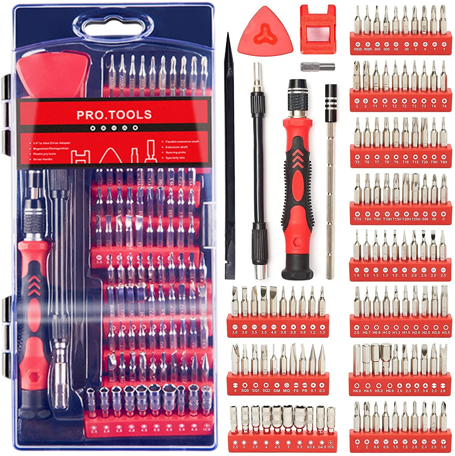 124-in-1 Multi-Purpose Manual Screwdriver Set iPhone Mobile Phones Computers Chrome Battery DIY Includes Torx Phillips