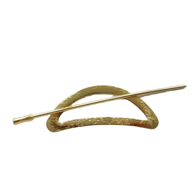 Oversized hair fork metal simple gold special sharp hollow hair fork pin for women