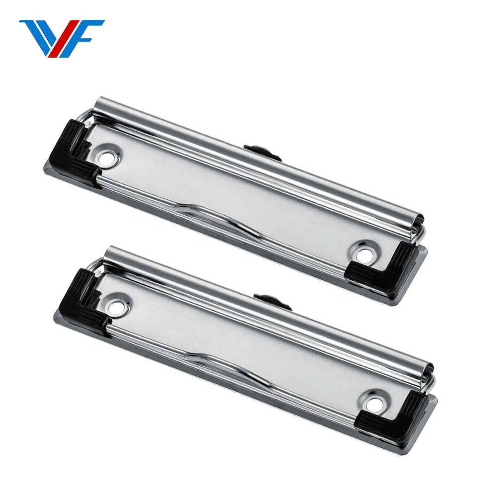 High Quality Binder Metal Clipboard Plating Sliver Paper Board Clips With Plastic Corner