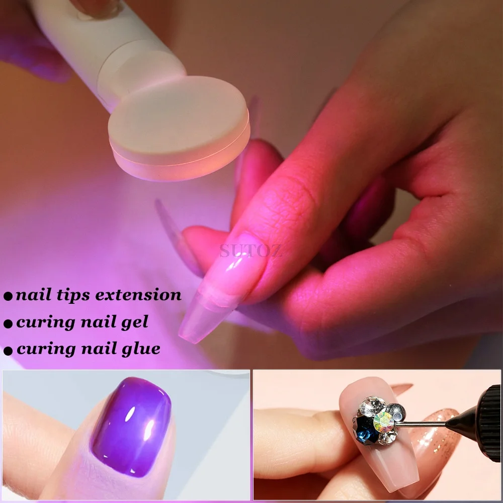 45 Seconds Mini Convenient Rechargeable Style Hot Pink Nail Lamp Household Handheld Nail Polish Curing Light
