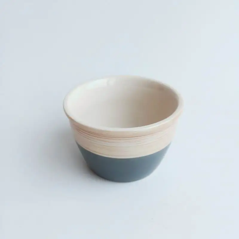 
Hand made small ceramic stoneware pudding tea water milk cup mug without handle 