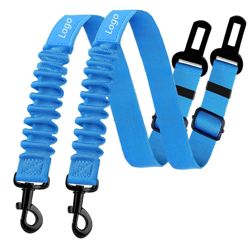 Retractable Seatbelts Adjustable Pet Seat Belt for Vehicle Nylon Pet Safety Heavy Duty Elastic Durable Car Harness for Dogs