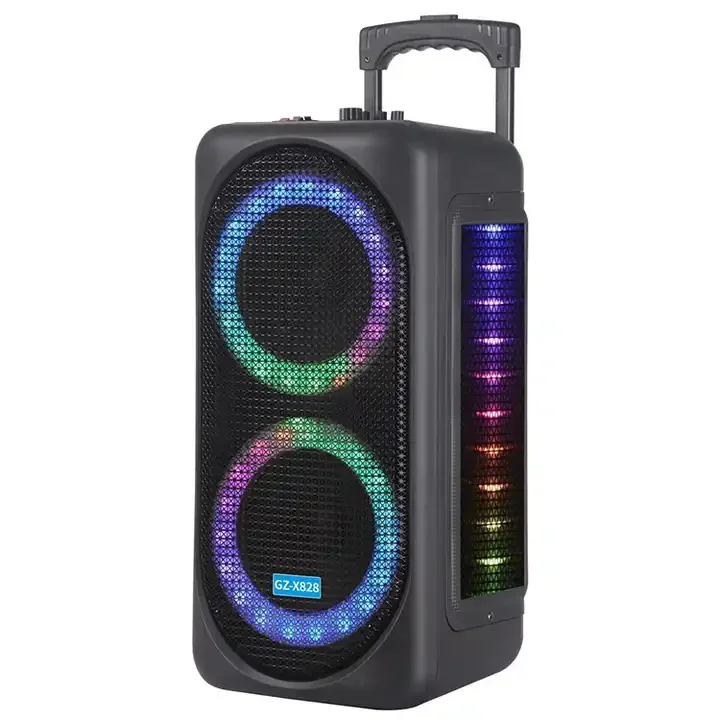 8-дюймовый динамик для тележки Bluetooth DJ громкий портативный беспроводной наружный с RGB светодиодным освещением