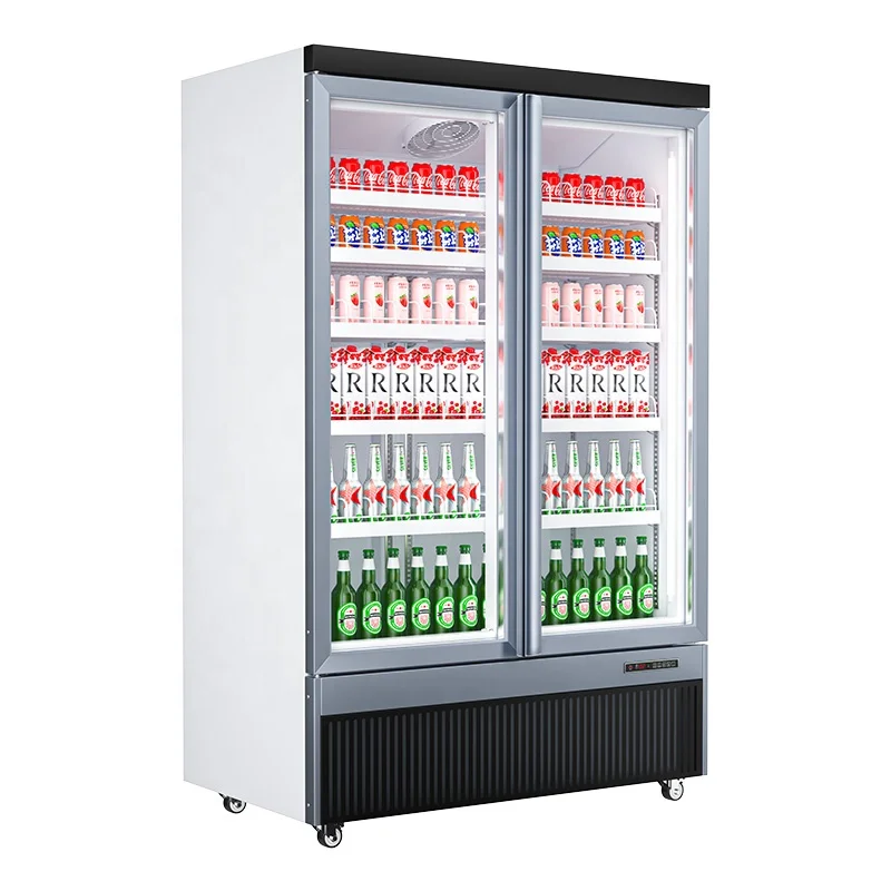 R290 Vertical full open beverage display chiller cooler commercial refrigerator
