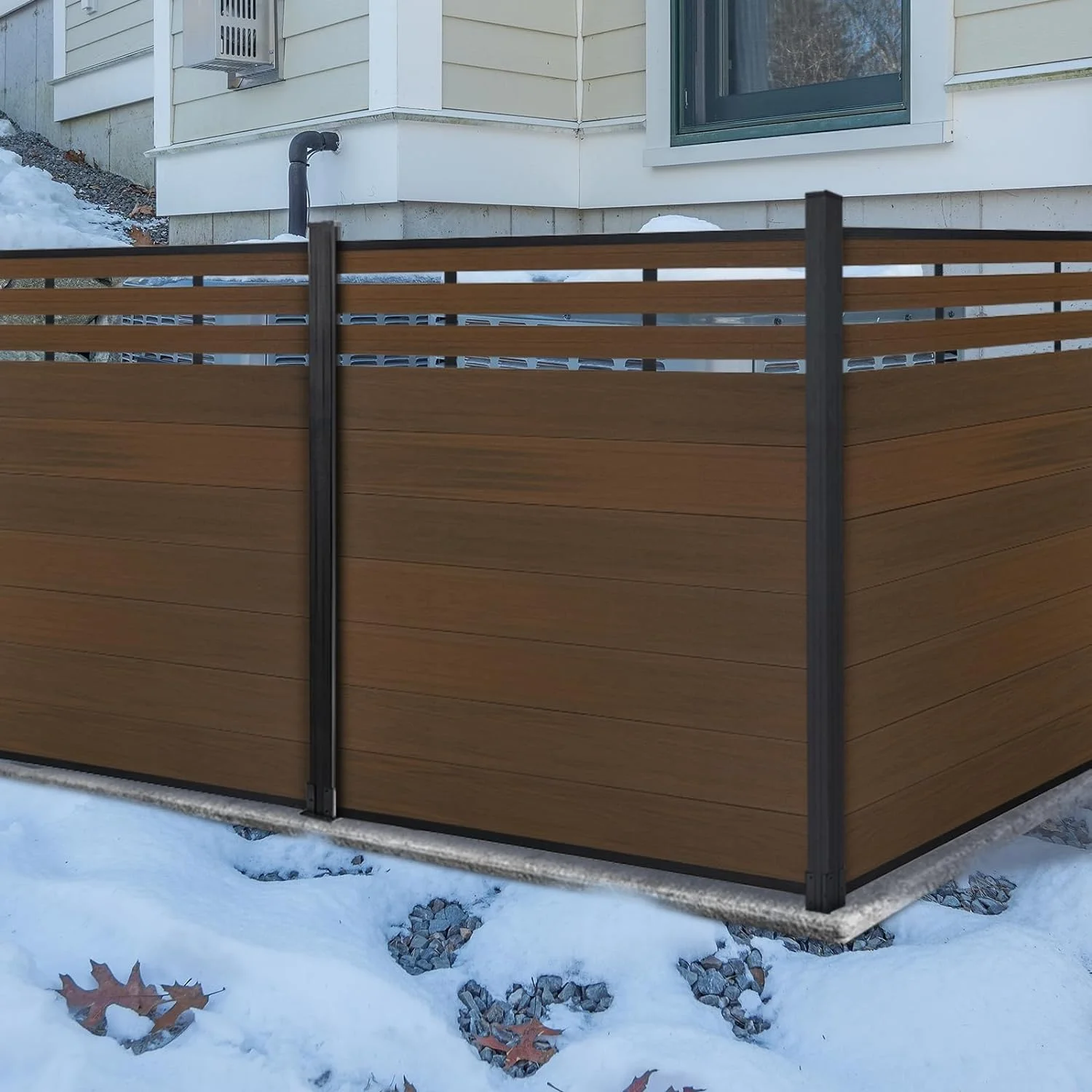 Promotion  New Arrival decorative wood plastic composite fence panels plastic wood timber composite garden wpc fencing