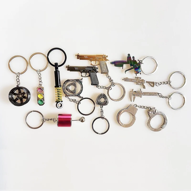 Car transmission model metal creative parts personalized manual transmission shift lever keychain