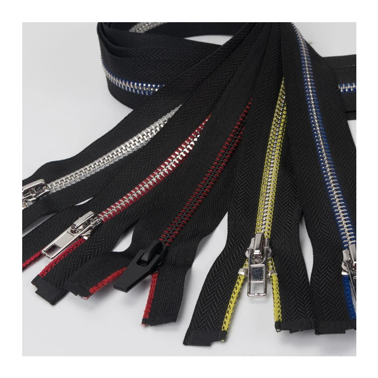 Finely processed Corn Teeth Double Headed Black 5# Open End  Two Way Metal Zipper