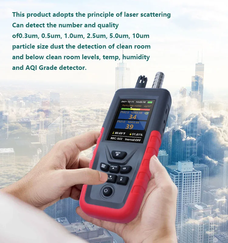 Portable handheld 6channel laser dust air cleanroom airborne particle counter price tc8200