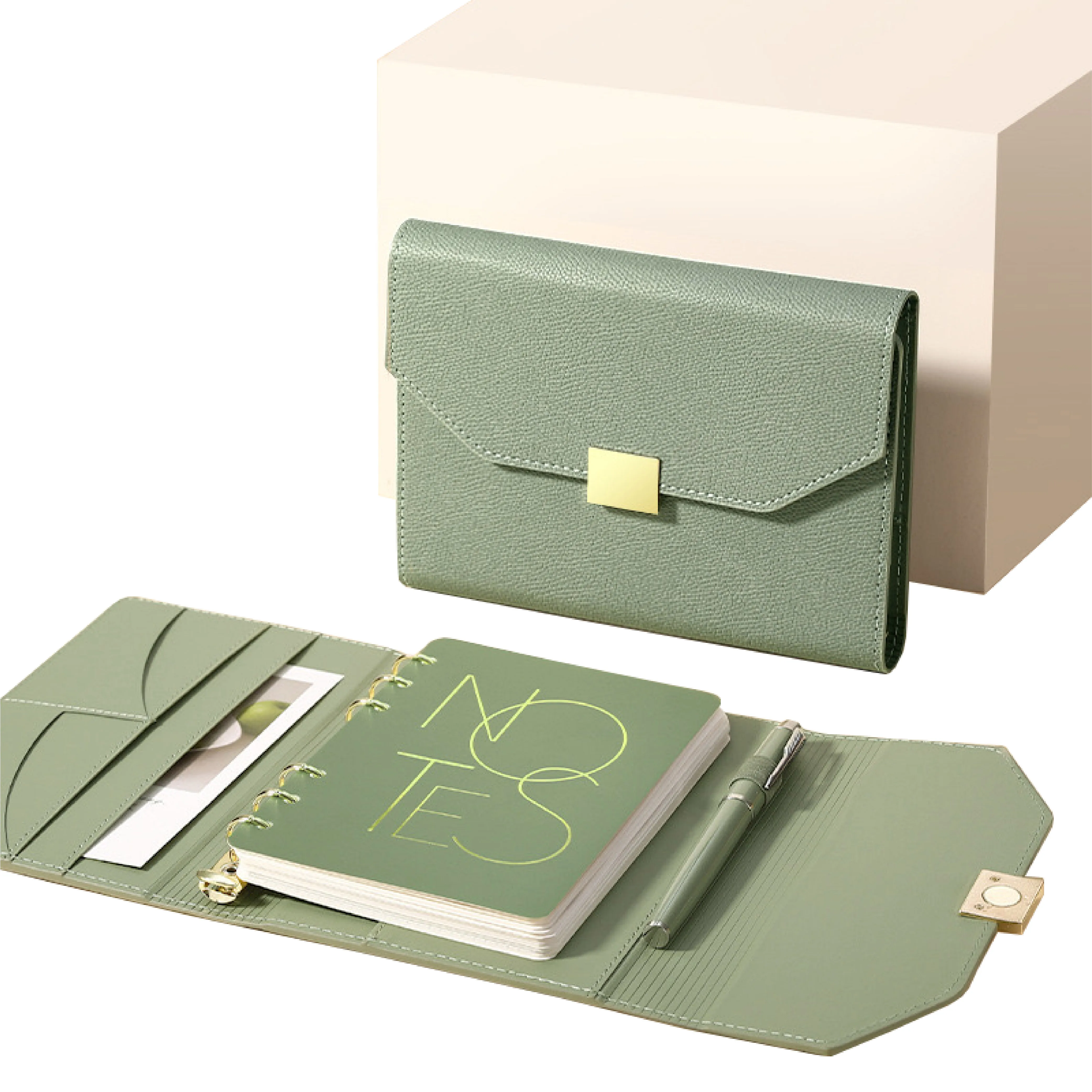 A5 hardcover notebook Business Corporate Gift custom logo Exquisite gift Journal spiral ring binder planner pu leather cover dia