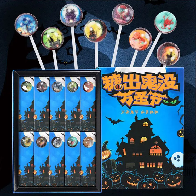 Custom logo Lollipop image lollipops round Assorted Flavor Isomalt Handmade galaxy lollipop