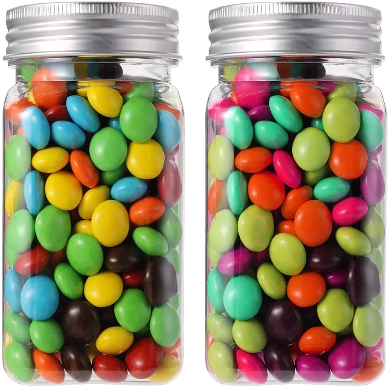 MAYSURE Custom Label 300ml Round Cylinder Transparent Food Grade PET Plastic Jars With Lid