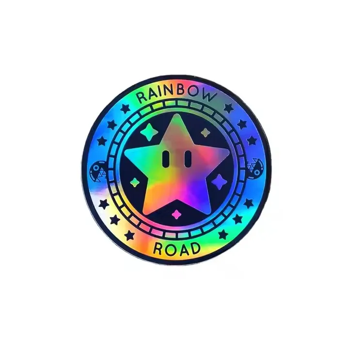 Custom Printed Durable Waterproof Vinyl Paper Hologram Sticker Sheet Die Cut Sticker for Bike Laptop Decoration