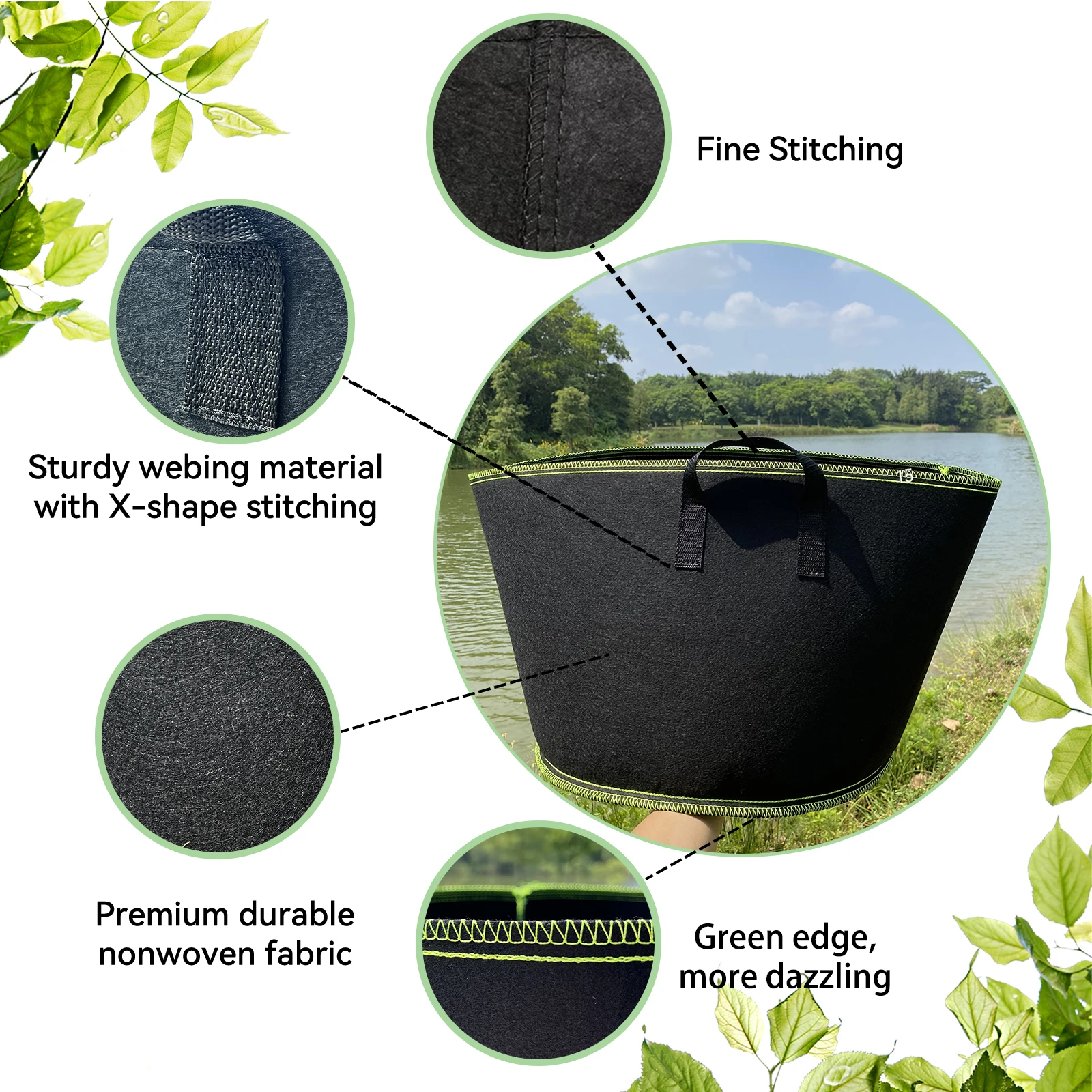 Garden 1St 7 10 Gallon Blueberry Grow Pots Hydroculture Home Nursery Fabric Grow Pots For Plants