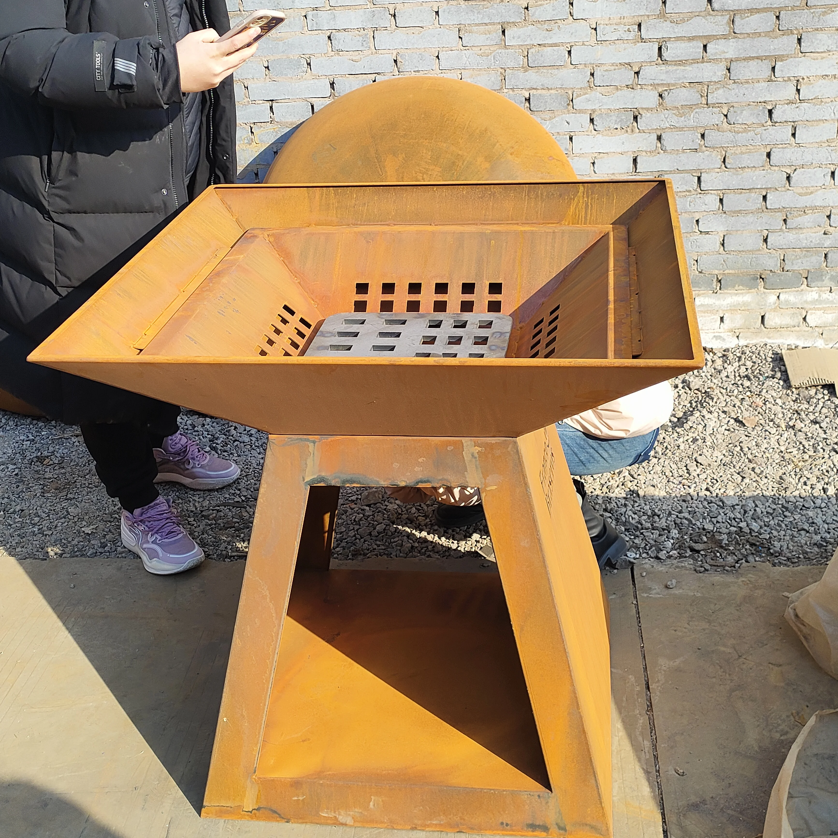 outdoor barbecue grill professional corten steel barbecue grill oven backyard bbq equipment
