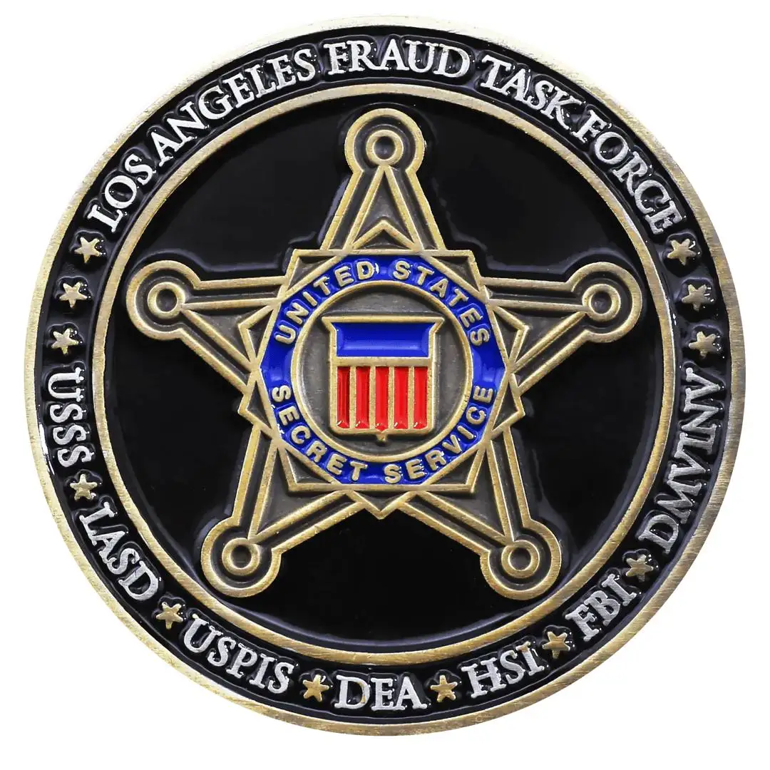 Los Angeles Fraud Task Force United States Secret Service Challenge Coin USSS LASD USPIS DEA HSI FBI DMVINV Challenge Coin