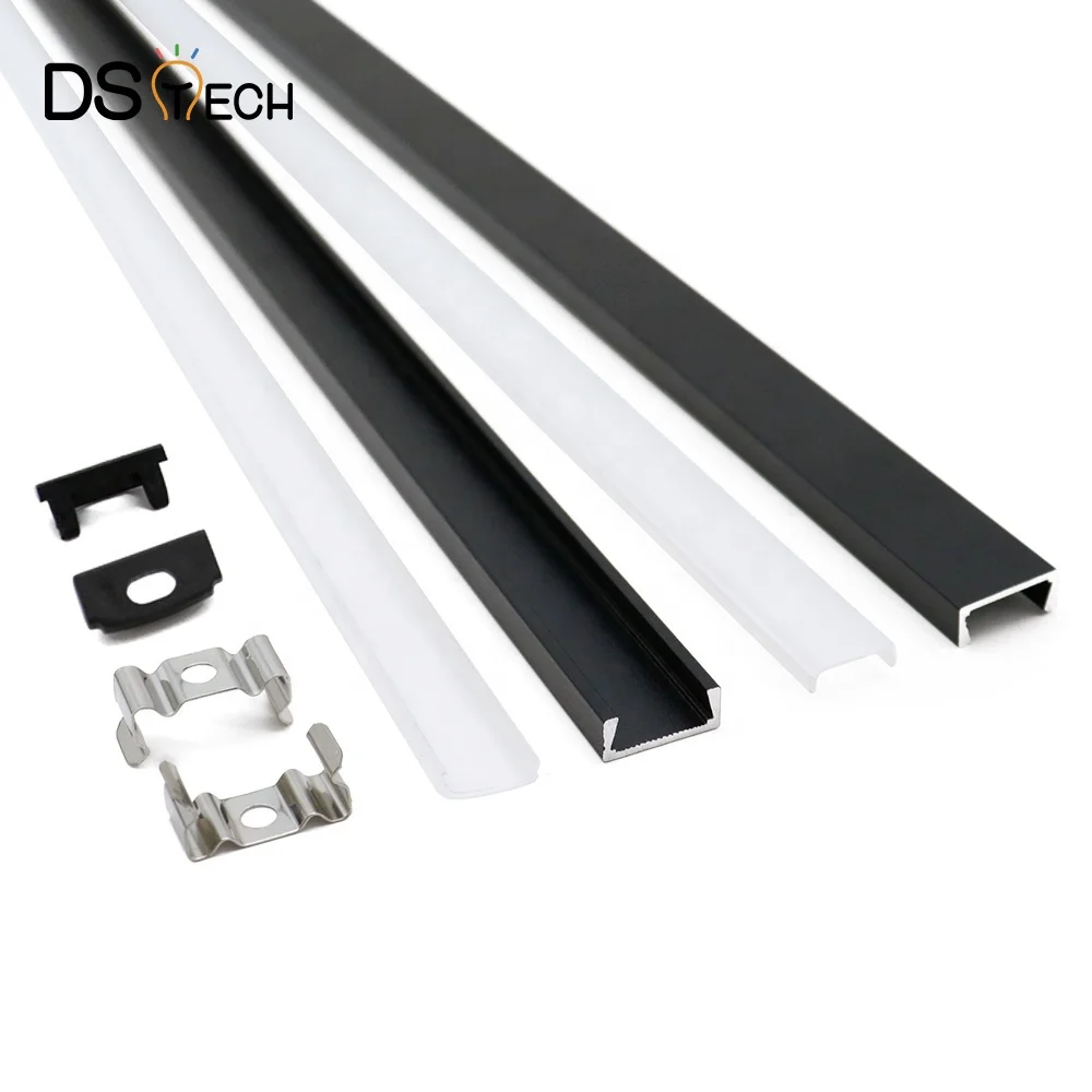 High quality Surface mounted and recessed 15*06mm LED strip light Silver Black White LED Aluminum Profile for LED strip light