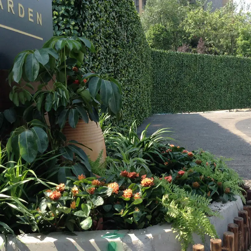 Wholesale Artificial Panel Hedges Roll Plastic Boxwood Grass Green Wall Faux Vertical Plants Wall For Garden Decoration