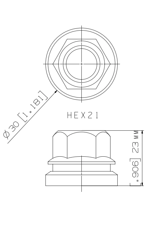 
YJY PTD10 HEX21 BLACK 23MM Chinese Manufacture 12.9 Grade Wheel Bolt and Nut for Heavy Truck Tyres 