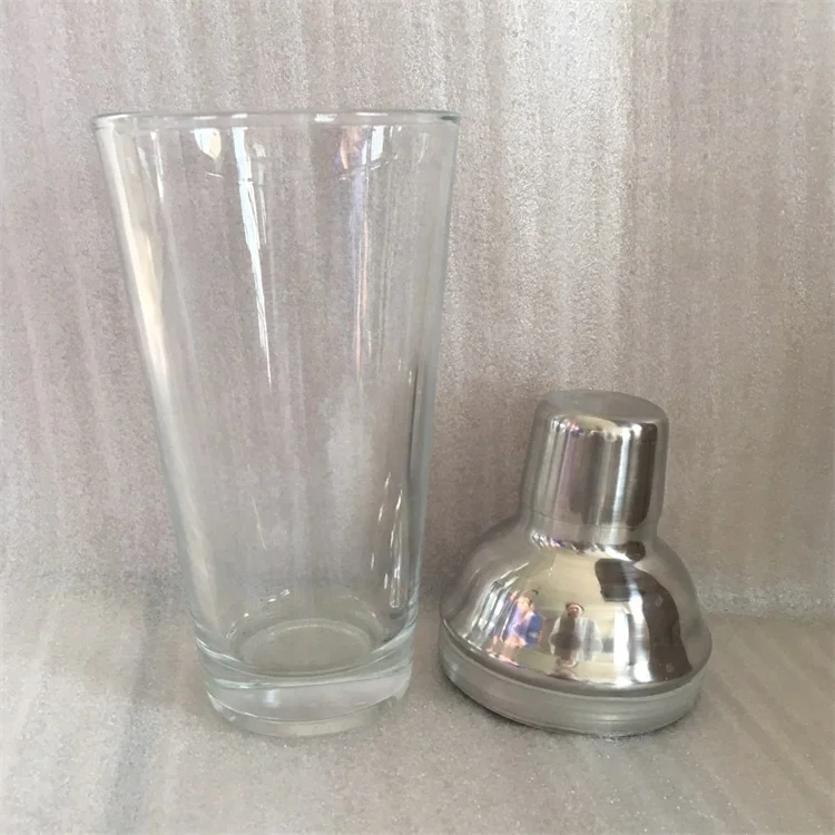 450ml/750ml Bar Stainless Steel Glass Cocktail Drinking Mojito Martini Shaker Mixer With Customized OEM Color&Logo