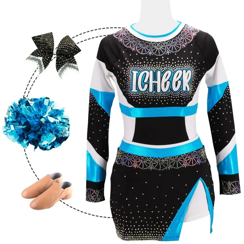 Kids Cheerleading Uniforms For Girls Boys Youth  Paneled Cheerleading Uniforms By AB Crystal All Star Dancing Uniforms
