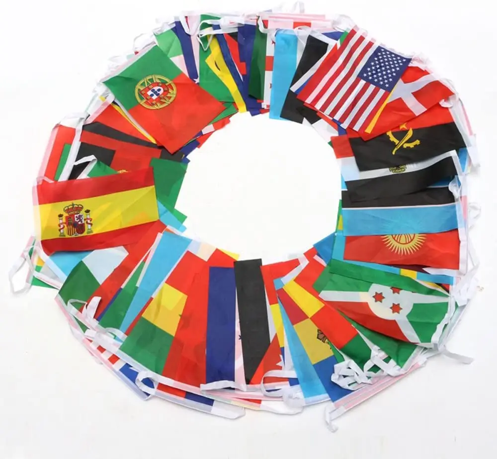 Wholesale Double Side Printing Spain bunting String Flags for World