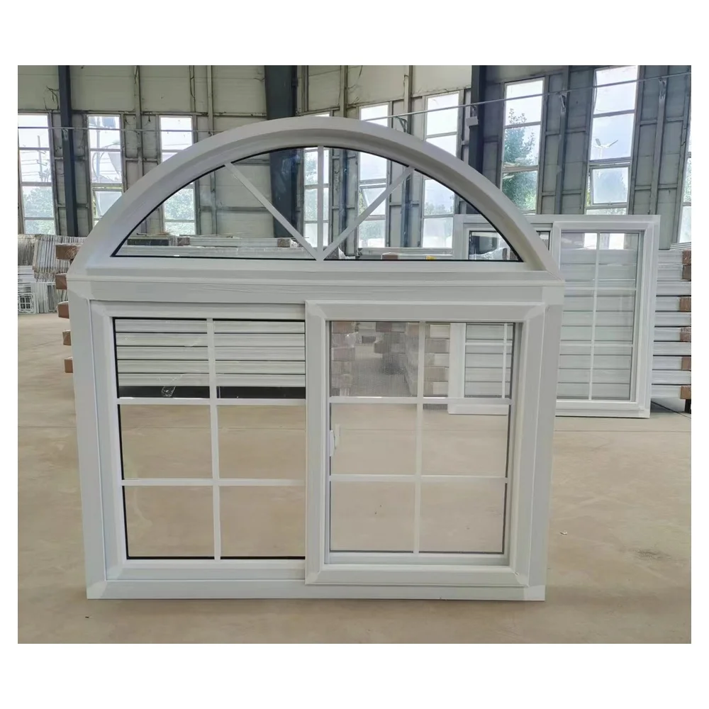 Китай заводская цена 4x4 UPVC ПВХ одинарные двойные застекленные арки раздвижные окна Замена