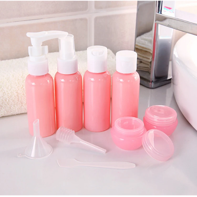 9pcs Shampoo lotion mini cosmetic lotion bottle travel kits set,travel kit bottle cosmetic,travel toiletries kit